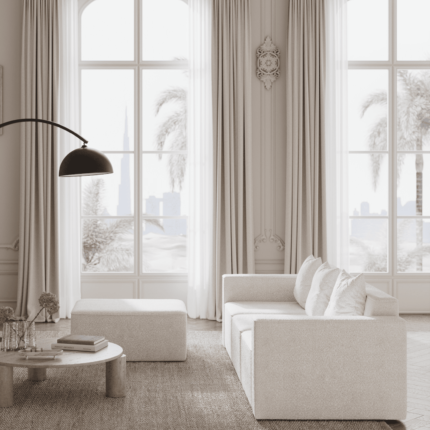 Splash Aysun Boucle Modular Sofa with Ottoman