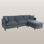 Sectional Sofa with Removable Cushions and Ottoman