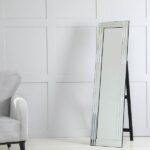 Kivona Triple-Bar Cheval Mirror in Silver