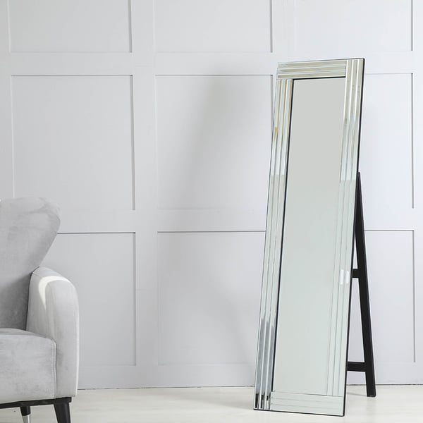 Kivona Triple-Bar Cheval Mirror in Silver Kivona Triple-Bar Cheval Mirror in Silver