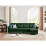 Splash 4-Seater L-Shaped Reversible Sectional Sofa with Storage Ottoman