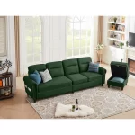 Splash 4-Seater L-Shaped Reversible Sectional Sofa with Storage Ottoman