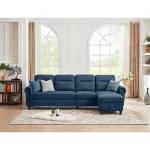 Splash 4-Seater L-Shaped Reversible Sectional Sofa with Storage Ottoman