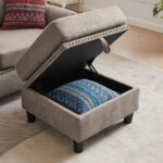 Splash 4-Seater L-Shaped Reversible Sectional Sofa with Storage Ottoman