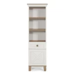 Kivona Atlas Bookcase in Ivory & Oak