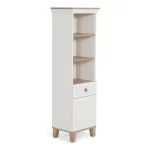 Kivona Atlas Bookcase in Ivory & Oak