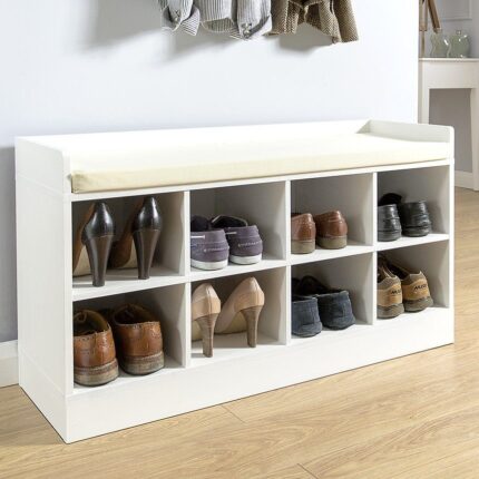 Kivona Kempton 8-Pair Shoe Cabinet Bench