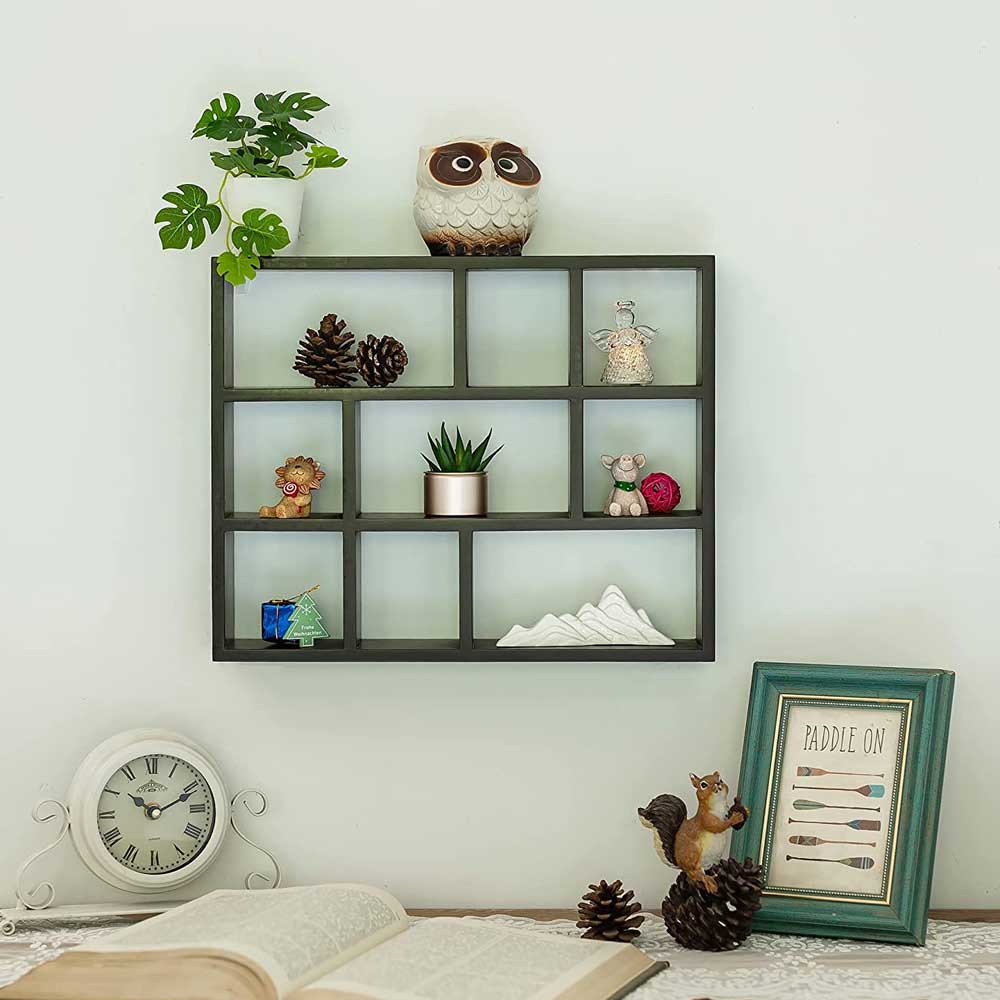 Kivona 9-Compartment Wood Floating Shelves Kivona 9-Compartment Wood Floating Shelves