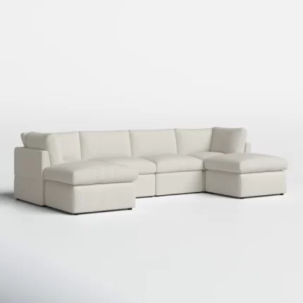 Splash Annai 129" Wide Reversible Modular Corner Sectional with Ottoman