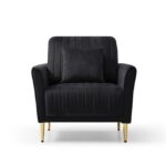 Kivona Channel Tufting Velvet Upholstered Accent Chair