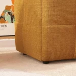 Splash Cubic Linen Pouf Ottoman in Brown