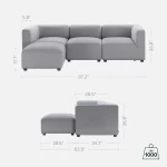 Splash Dearborn 4-Piece Upholstered Sectional