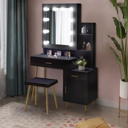 Kivona Dressing Table Set with Drawers and Mirror