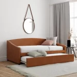 "Kivona Faux Leather Upholstered Twin Daybed with Trundle"