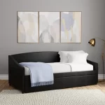 "Kivona Faux Leather Upholstered Twin Daybed with Trundle"