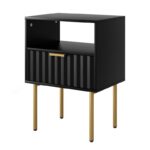 Kivona Fluted Nightstand with Gold Legs