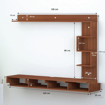 Elegant Wood Wall Mount TV Cabinet