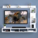 Elegant Wood Wall Mount TV Cabinet