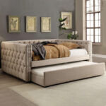 Elegant Ivory Twin Daybed with Trundle