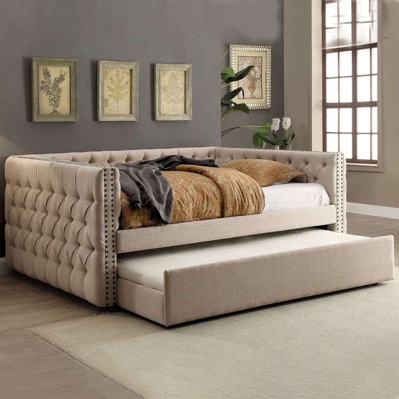 Elegant Ivory Twin Daybed with Trundle Elegant Ivory Twin Daybed with Trundle
