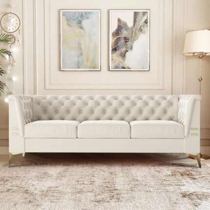 Kivona Modern Futon 3-Seater Couch Sofa