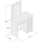 Splash Modern Lighted Makeup Table with Mirror