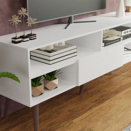 Kivona Modern TV Unit with 1 Door & 4 Shelves