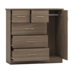 Kivona Compact Wardrobe with 5 Drawers