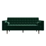 Kivona Mid-Century Grey Velvet Sofa Set