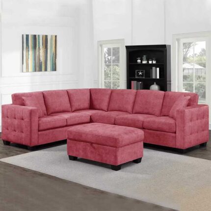 Kivona Corner Sofa with Storage Ottoman