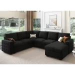 Splash U-Shaped Sleeper Sectional Sofa with Storage Chaise