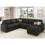 Splash U-Shaped Sleeper Sectional Sofa with Storage Chaise
