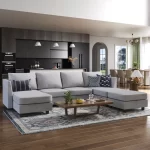 Splash Upholstered Chenille Sofa with USB Charger and Storage