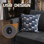 Splash Upholstered Chenille Sofa with USB Charger and Storage