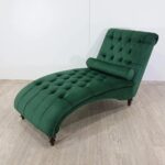 Kivona Muret Light Grey Velvet Chaise Lounge