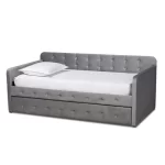 Kivona Velvet Upholstered Daybed with Trundle