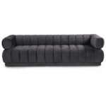 Kivona Vertical Channel Design Quebec Velvet Upholstered Sofa