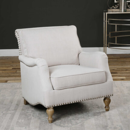 Kivona Dove Nailhead Armchair