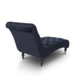 Kivona Velvet Navy Blue Chesterfield Chaise Lounge