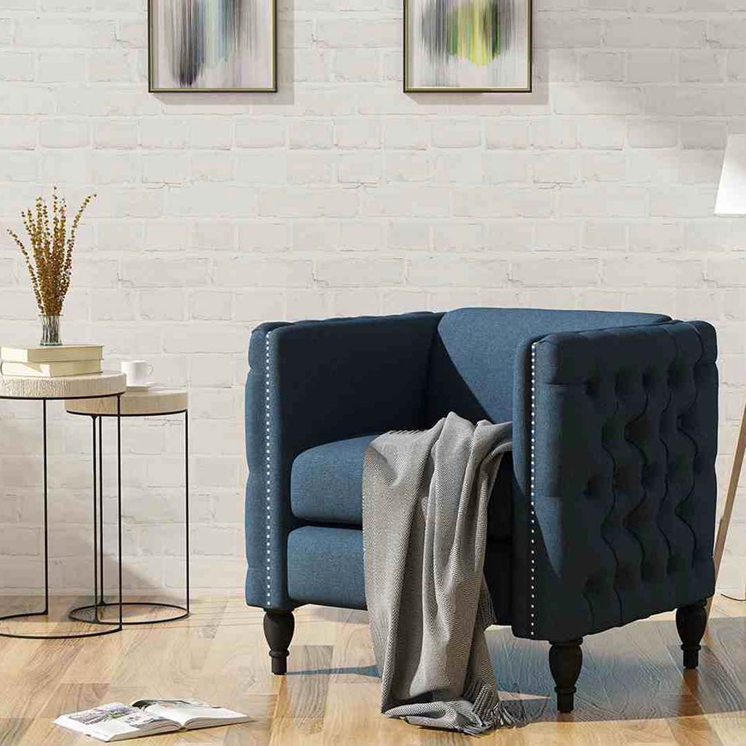 Kivona Rochelle Square Tufted Armchair Kivona Rochelle Square Tufted Armchair