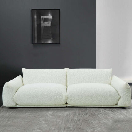 Kivona Betty Large Boucle Sofa with Puffy Arm