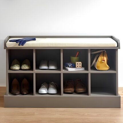 Kivona Kempton 8-Pair Shoe Cabinet Bench