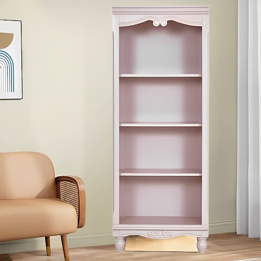 Kivona Jessica Wooden Bookcase with 4 Shelves in Lilac Kivona Jessica Wooden Bookcase with 4 Shelves in Lilac