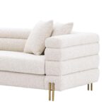 Kivona York Cream Boucle Sofa with Brushed Brass Accents