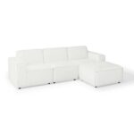 Kivona Stylish Fabric Upholstered 4-Piece Sectional Sofa