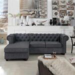 Kivona Fabric-Upholstered Alderwood Sectional Sofa