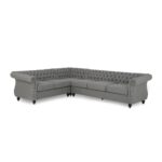Kivona 6-Seater Sofa with Fabric Tufted Upholstery