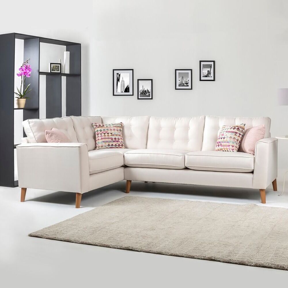 Kivona Caenada White L-Shaped Sectional Sofa Kivona Caenada White L-Shaped Sectional Sofa