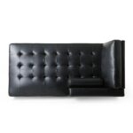 Kivona Sleek Leather Sofa with Attached Chaise