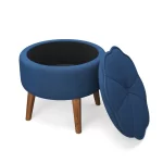 Kivona Velvet Tufted Round Ottoman